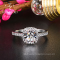 Factory supply chic cushion cut fancy yellow diamond ring women jewelry with CVD CZ Moissanite